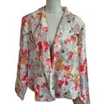 Iman Womens Blazer Jacket Size 2XL Pink Cream Floral Long Sleeve Lined READ Photo 1