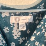 Christina B Teal Floral Tank Top Blue Size L Photo 1