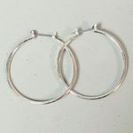 Silver Hoops Hoop Earrings Jewelry 💎 (Medium Size) Photo 0