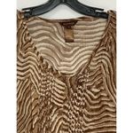 Multiples  Women's Brown Animal Print Pullover Tunic Blouse Top Plus Size 1X Photo 2