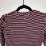 Madewell  Striped Bodysuit Top Crewneck Long Sleeve Red Navy White Medium Photo 9
