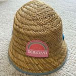 NWT SER.O.YA Straw Sun Hat One Size Blue Strap Beach Vacation Summer Travel Boho Tan Photo 0
