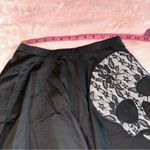 Hot Topic black skull flared mini skirt size XS floral lace Photo 5
