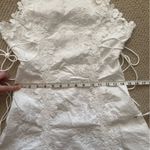 Elegant White Lace Midi Dress Adjustable Tie Straps Women’s Size Medium Like New Photo 7