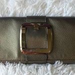 Michael Kors  gunmetal leather clutch Photo 0
