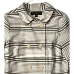 Proenza Schouler Coatigan Womens Size M Gray Striped Cotton Pockets Midi Buttons Photo 2