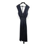 Dessy Cap Sleeve Navy Blouson Faux Wrap Dress 10 New Photo 1