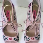 Betsey Johnson  embroidered flowers caira heels Photo 0