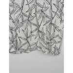 Cynthia Rowley White Black Leaf Print Linen Top Button Back Beachy Tropical XL Photo 2