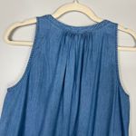 Loft  Chambray Denim Drop Waist Popover Cotton Blend Tank Dress Size Medium Photo 8