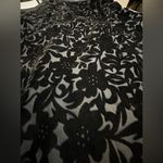 Brixon Ivy  Black Velvet Floral Halter Tank Top With Button‎ Neck Closure XL Photo 3