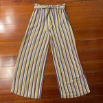 Soft Surroundings  Palisades Wide Leg Rainbow Stripe Belted Flowy Pants Sz M Photo 1