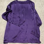 12 Large women's Vintage 100% Silk purple satin tunic button up Sheri Photo 5