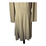 Talbots  Dress Women 10 Tan‎ Long Sleeve Pleated Skirt Knee Length Career Preppy Photo 4