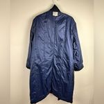 Vince OVERSIZED LONG-LINE CREPE COAT IN NAVY Oversized Size Small Slightly Puff Photo 13