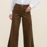 Kut From The Kloth NWT Meg Hi Rise Raw Hem Wide Leg Velvet Pants Brunette 14 Photo 0