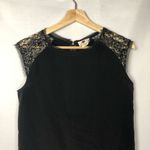 One Clothing  Black Shift Dress with Gold Shoulder Detail S Photo 3