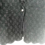 Ming Wang Sapphire scalloped edge gold thread knit cardigan sweater jacket L Photo 1