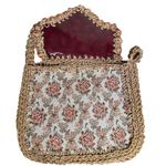 VTG 70s Boho Floral Tapestry Woven Canvas Purse Hong Kong JCPenney Cottagecore Photo 2