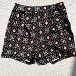 Soprano  Black and Pink High Waist Shorts Size M Festival Ethnic Boho Stretch Photo 3