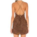 Majorelle  Charli leopard print crossover back-tie mini dress Medium Photo 1