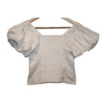 Abercrombie & Fitch Women's White V-Neck Short Sleeve Crop Top Blouse Size Small Photo 1