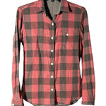 Faherty  Flannel Shirt Womens Small Button Up Reversible Distressed Plaid‎ #G5-6 Photo 0
