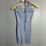 Abercrombie & Fitch Elevated Knit Halter Mini Dress - Blue Pattern. Size Medium Photo 2