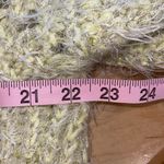 Anthropologie Womens Larkin Shimmer Metallic Fuzzy Eyelash Cardigan Yellow Large Photo 6