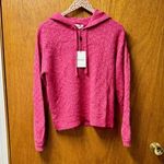 NEW NAADAM Soft Pointelle Knit Geo Pattern Alpaca Blend Hoodie Rose Pink Small S Photo 13