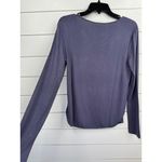 Joan Vass Dark Grey Purple Long Sleeve Top Size M Scoop Neck Shirt Thin Layering Photo 3