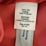 J.Crew Twist Racerback Hibiscus Floral Silk Tank Top Size 2 Coral Orange & Blue Photo 9