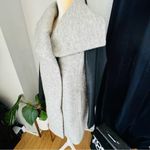 EXPRESS Shawl Collar Faux Leather Sleeve Zip Coat, Size Small, Gray/Black, NWOT Photo 3