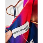 REBECCA VALLANCE Red White Side Waist Cutouts Del Prado Midi Dress size 8 Photo 12