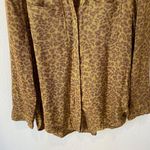 Anthropologie Pilcro Brown & Green Animal Print Wool Blend Blouse Size XS Photo 3