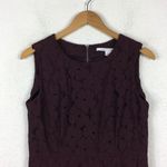 Diane Von Furstenberg  Carpreena Burgundy Lace Floral Sleeveless Dress Size 8 Photo 4