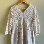 Adrianna Papell  Long Shutter Pleat Shimmer Dress Lace Bodice Womens‎ Size 10 Photo 9