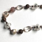 Women's Fashion Statement Beaded Earth Tone Adjustable Necklace Brown Photo 2