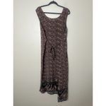 Vintage Looking Good Maxi Dress Safari Giraffe Elephant Asymmetric Tie Back 1X Black Photo 11