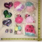 Flamingo LAST ONE! Hot Pink Fuzzy Glitter  Pom Pom Keychain Photo 4