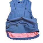 Moulinette Soeurs Anthropologie  Wool Blue Gold Button Ruffle Sleeveless Dress Sz Photo 7