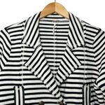 Free People  Striped Knit Blazer Jacket M Black White Nautical Y2K Inspired Photo 3