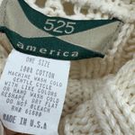 American Vintage Vintage Chunky Cable Knit Poncho Cream One Size Photo 3