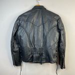 Interstate Leather Black Classic Biker Moto Insulated Jacket coat womens M Size M Photo 7
