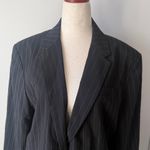 Norma Kamali  Black Pinstripe Jacket 16 Classic Rayon Blend Single Breasted Photo 3