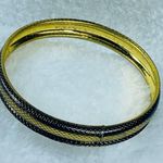 Bangle Bracelet Gold Brass Black Colors Textured Metal Slip on Photo 9