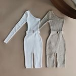 One shoulder green Navy romper Photo 5