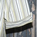 TanJay Ladies White Striped Double Button Jacket 14 Pockets 3/4 Cuffed Sleeves Green Photo 6