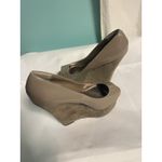 Charlotte Russe Size 8 Wedge Heels Open Toe Faux Suede Patent Leather Bin2 Photo 4