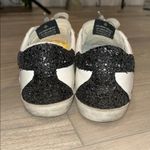Golden Goose White Sneakers with Gold Star and Black Glitter Heel Tab Size 39 Photo 4